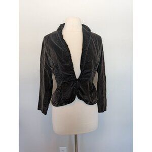 Vintage Contemporary Corner Black Velvet Fitted Blazer Jacket Size 11